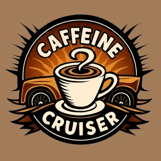 Caffeine Cruiser coffee trailer logo