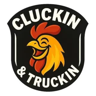 Cluckin & Truckin food truck logo